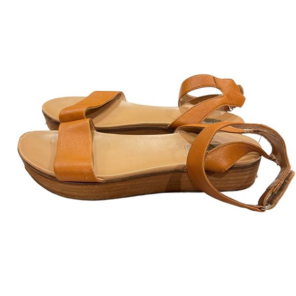 Steve Madden Gaiya Leather Brown Wedge Platform Sandals Size 7.5M - Picture 3 of 8